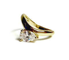 Wave Solitaire Drop Ring