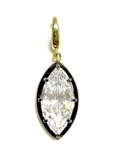 Marquise Black Bezel Zircon Charm