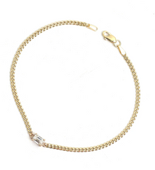 Diamond Emerald Cut Rolo Bracelet 14k