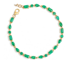 Emerald Multishaped Gold Bracelet 18k