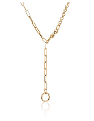 Small Rounded Paperclip X Swivel Lock 14k