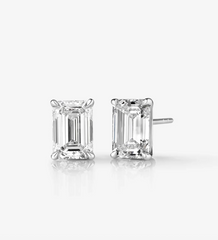 Emerald Cut Lab Diamond Studs 14k