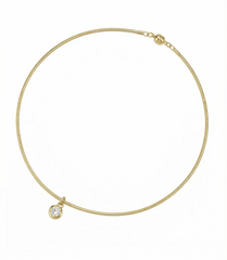 Oval Bezel Charm Gold Choker