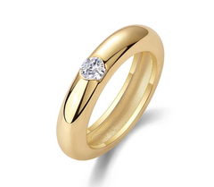 Inlay Solitarie Moissanite Ring