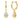 Pear Bezel Moissanite Gold Earrings