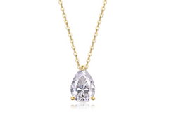 Pear Moissanite Gold Necklace