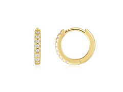 Moissanite Gold 8mm Hoops