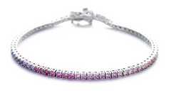 Rainbow Silver Tennis Bracelet