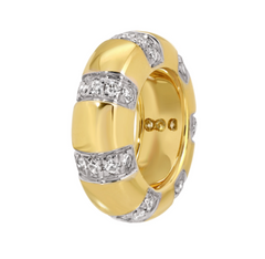 Gold and Diamond Rondelle Charm 14k