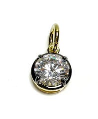 Black Round Bezel Zircon Charm