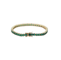 Emerald Gold Tennis Bracelet