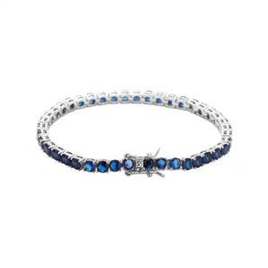 Sapphire Silver Tennis Bracelet