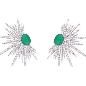Ice Emerald Diamond Studs