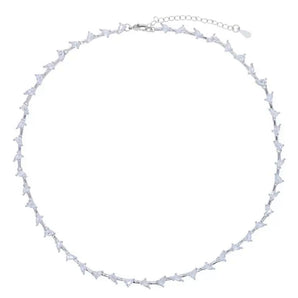 Silver Tennis and Chain Necklace