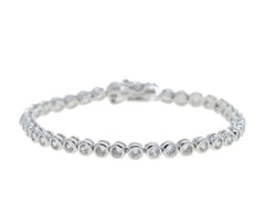 Silver Round Bezel Tennis Bracelet