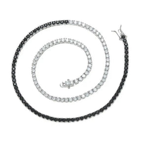 Black and White Tennis Necklace