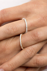 Half Diamond Gold Band 14k