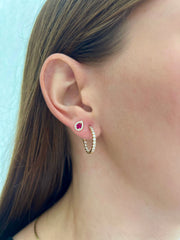 Mini Ruby Drop Piercing 14K