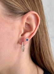 Mini Blue Round Piercing 14K