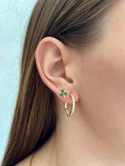 Mini Emerald Flower Piercing