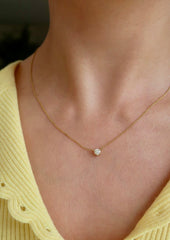 Diamond Single Pendant Necklace 14k