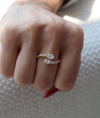 Oval Lab Diamond Wrap Ring 14k