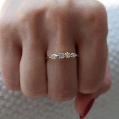 Multi Shape Bezel Lab Diamond Gold Ring 14k