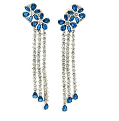 Sapphire Flower Statement Earrings