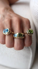 Triple Gemstone Bubble Ring