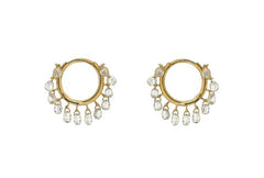 Loose Diamond Gold Hoops 18k