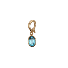 Blue Topaz Bezel Charm 14k