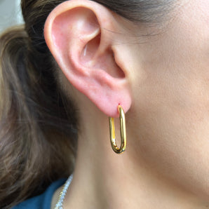 Plain Gold Oval Hoops