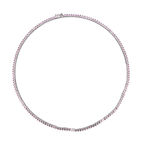 Pink 3 Prong Tennis Necklace