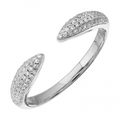 White Gold Claw Diamond Ring 14K