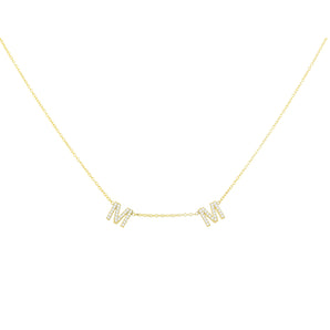 Double Diamond Initial Necklace