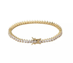 Gold Tennis Prong Bracelet