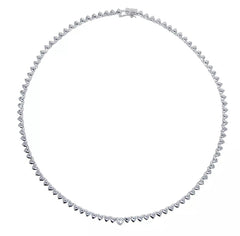 White Heart Chain Tennis Necklace