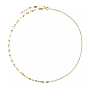 Half Tennis & Chain Necklace