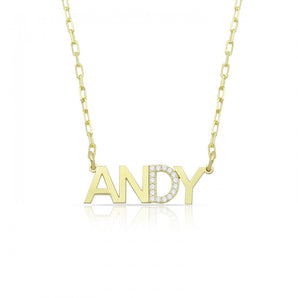 One Letter Cz Necklace