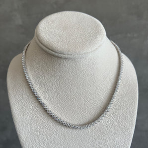 Silver Tennis 3 Prong Riviera Necklace