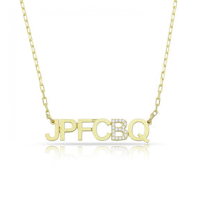 One Letter Cz Necklace