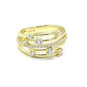 Spiral Diamond Gold Ring