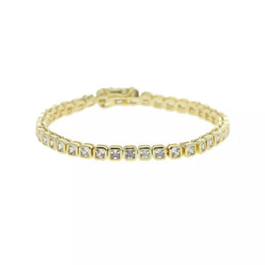 Rectangle Gold Bezel Tennis Bracelet