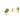 Half Gold Emerald Flower Stud