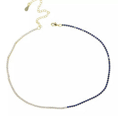 Half Diamond & Color Tennis Choker