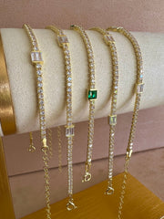 Square Stone Tennis Bracelet