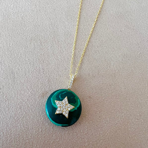Green Stone Star Necklace