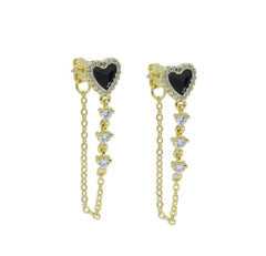 Heart Chain Hoop (black & white)